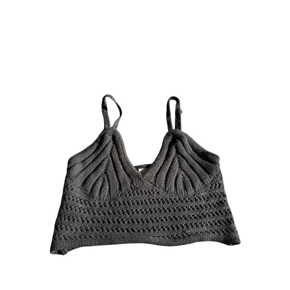 Wild Fable Black Knit Cropped Tank Top